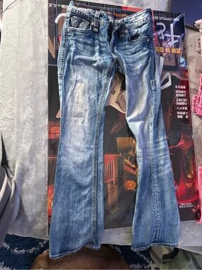 Rock Revival Men's Faded Blue Bootcut Jeans